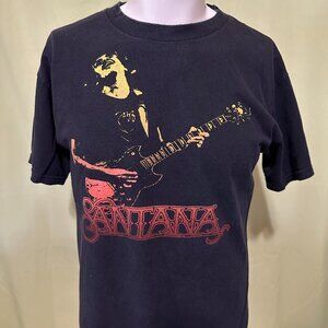 Vintage Santana Men's Black T Shirt Size Medium Tennessee River